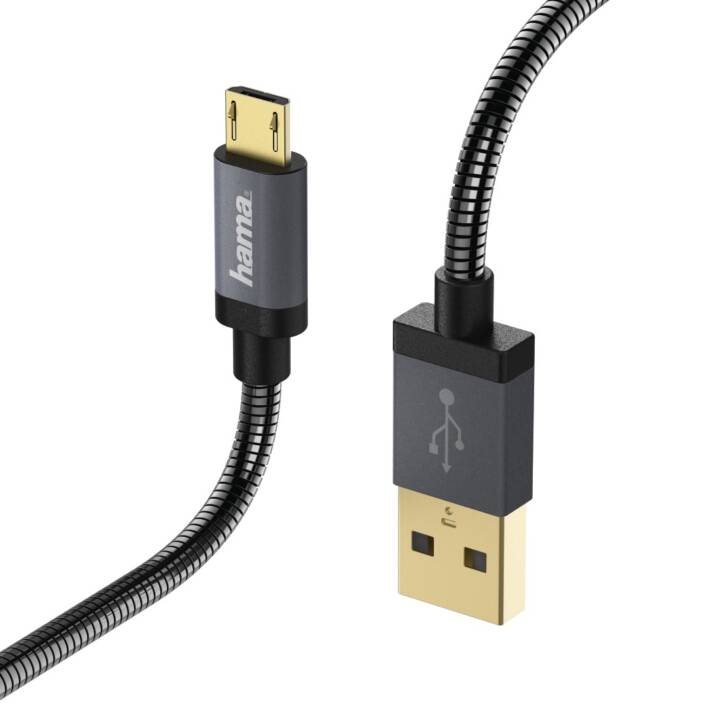 HAMA USB-Kabel (USB 2.0 Typ-A, MicroUSB 2.0 Typ-B, 1.5 m)