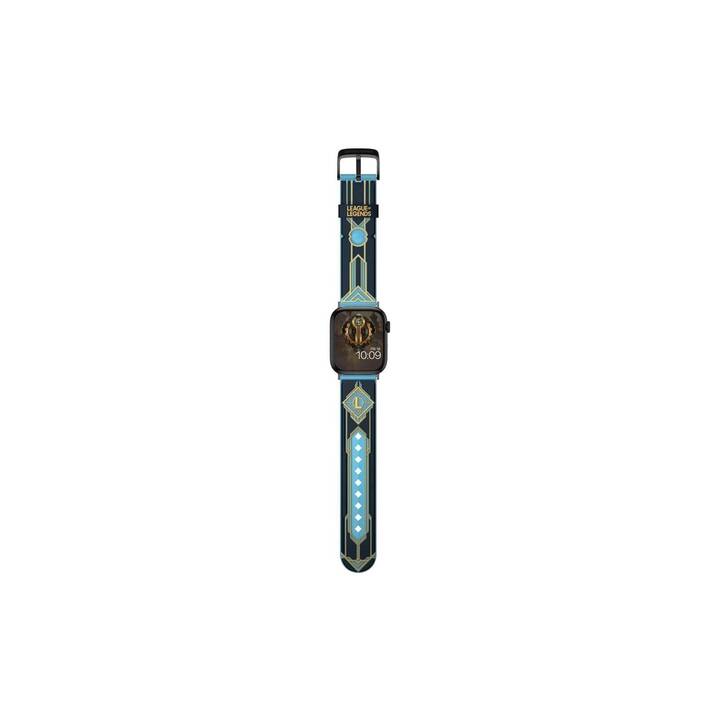 MOBY FOX League of Legends 3D Hextech Magic Cinturini (Apple Watch 40 mm / 38 mm / 42 mm / 44 mm, Giallo, Blu)