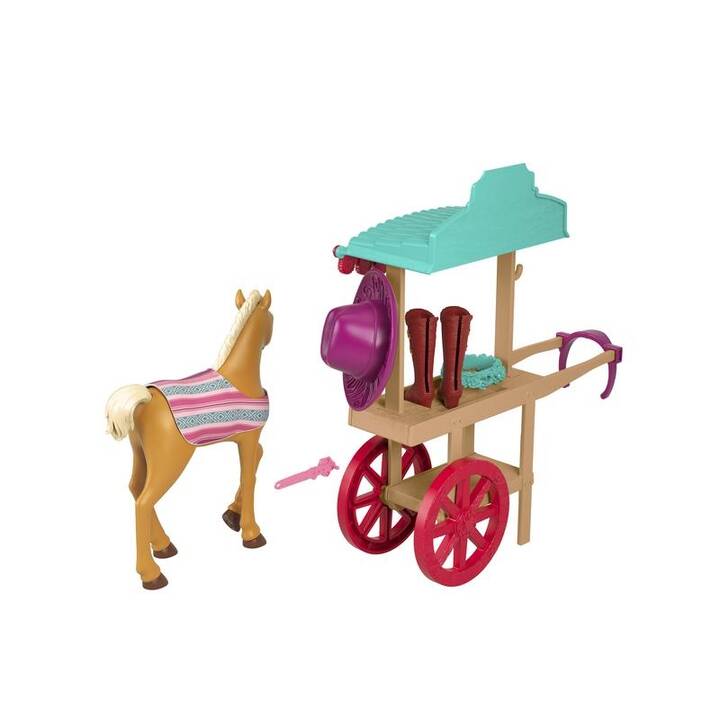 MATTEL Spirit Untamed Miradero Festivalstand Reitausrüstung & Pony Cavallo per bambole (Multicolore)