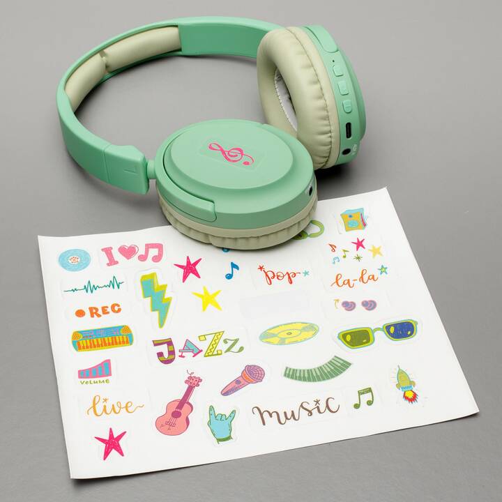 INTERTRONIC Over-Ear Casque d'écoute pour enfants (Bluetooth 5.2, Vert)