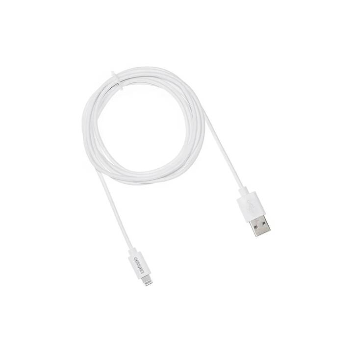 LINK2GO Câble de connexion (Blanc, 2 m, USB A, Lightning)