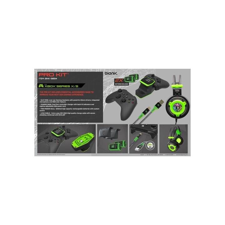 BIONIK Pro Set d'accessoires (Microsoft Xbox Series X, Noir, Vert)
