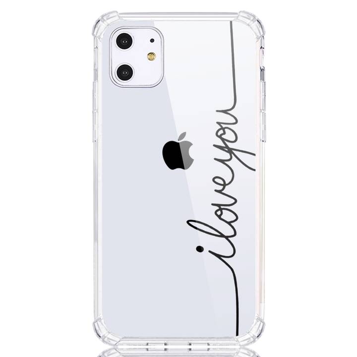 EG weiche TPU Hülle für iPhone 12 und 12 Pro 6.1" (2020) - transparent - love