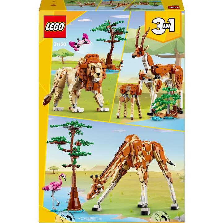 LEGO Creator 3-in-1 Les animaux sauvages du safari (31150)