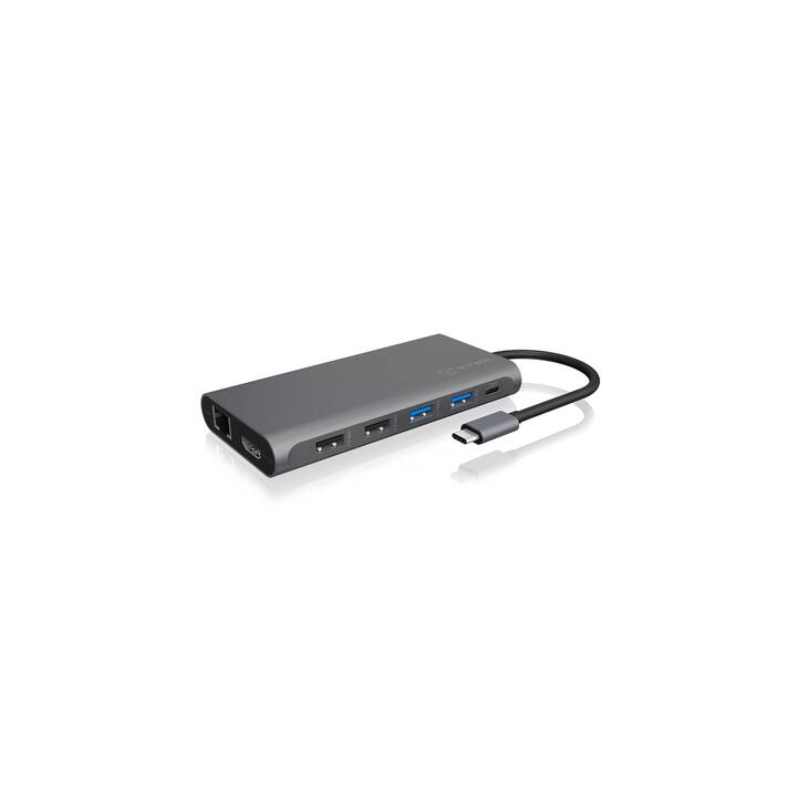 ICY BOX Dockingstation IB-DK4050-CPD (DisplayPort, 2 x HDMI, USB 3.2 Typ-A, RJ-45 (LAN))