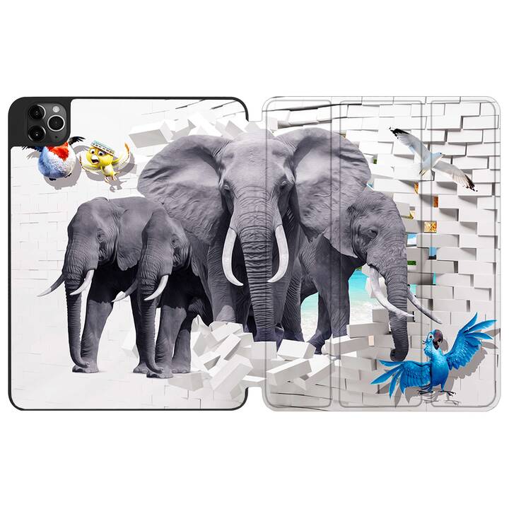 EG custodia per Apple iPad Pro 11 (2021) 3a generazione - grigio - elefanti