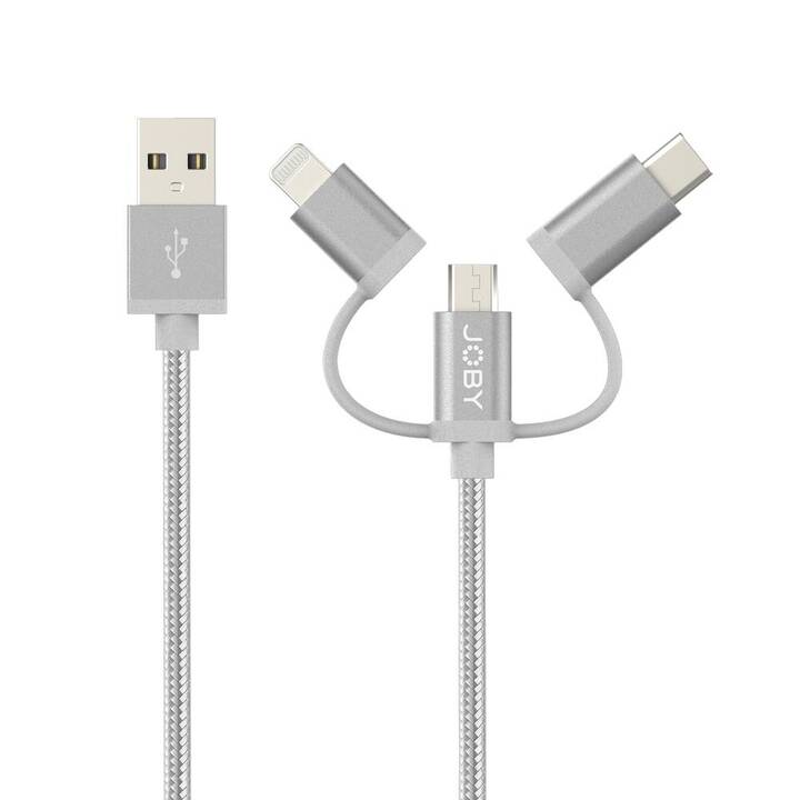 JOBY Câble (USB de type A, USB 2.0, Micro USB Typ B, USB de type C, Lightning, 1.2 m)