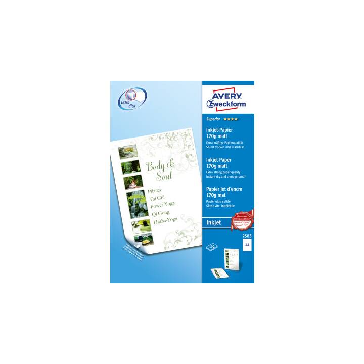 AVERY ZWECKFORM Papier pour imprimante & copieur (100 feuille, A4, 170 g/m2)