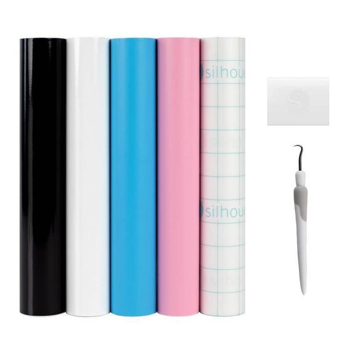 SILHOUETTE Pellicola vinilica Starter Kit (30.5 cm x 61 cm, Nero, Blu, Bianco, Rosa, Multicolore)