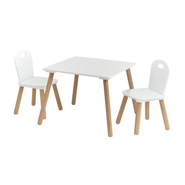 ZELLER PRESENT Ensemble table et chaise enfant Scandic (Nature, Blanc)
