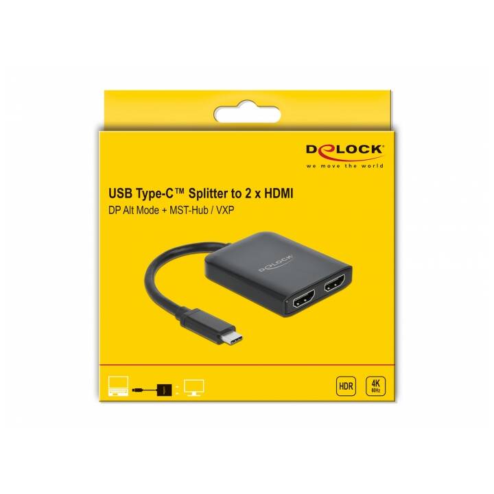 DELOCK Splitter (HDMI, USB Tipo-C)