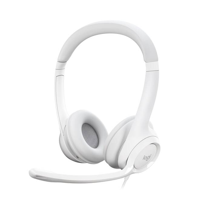 LOGITECH Cuffia per ufficio H390 (On-Ear, Cavo, Bianco)