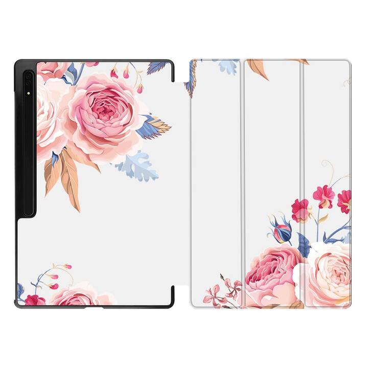 EG Housse (11", Galaxy Tab S9, Fleurs, Rose)