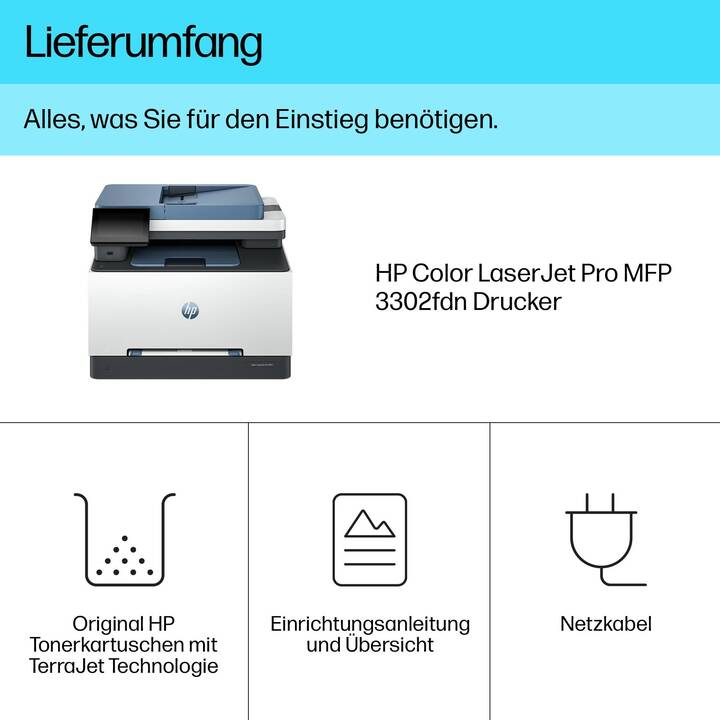 HP LaserJet Pro MFP 3302fdn (Laserdrucker, Farbe, WLAN)