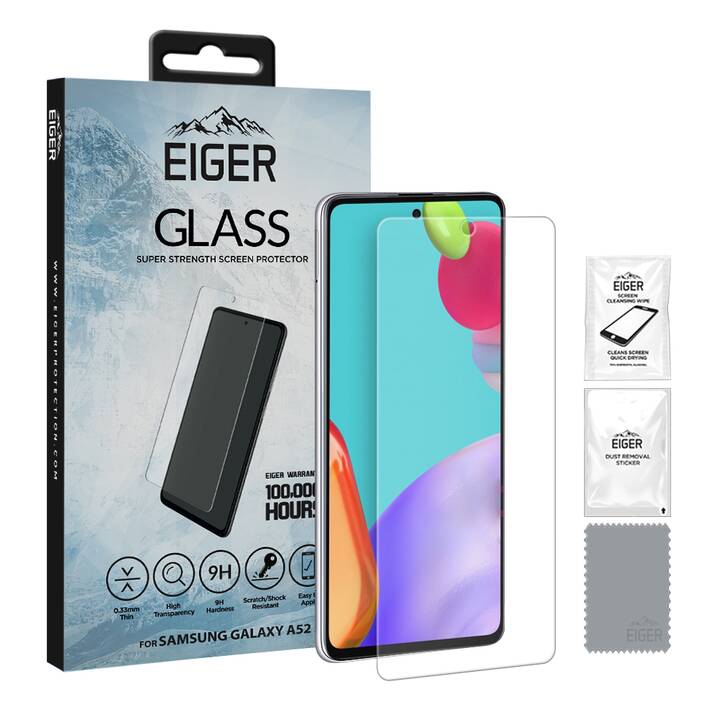 EIGER Verre de protection d'écran Glass (Galaxy A53 5G, Galaxy A52, 1 pièce)