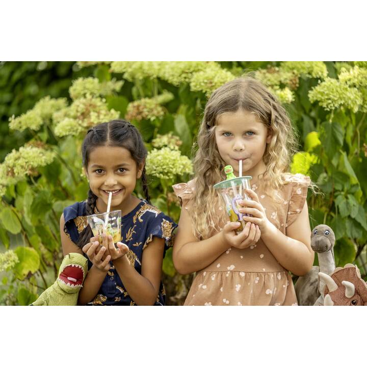 Couvercle En Silicone Dinosaure Pour Gobelet Enfant - Multicolore, Lavable Au Lave-vaisselle, Avec Fente Pour Paille