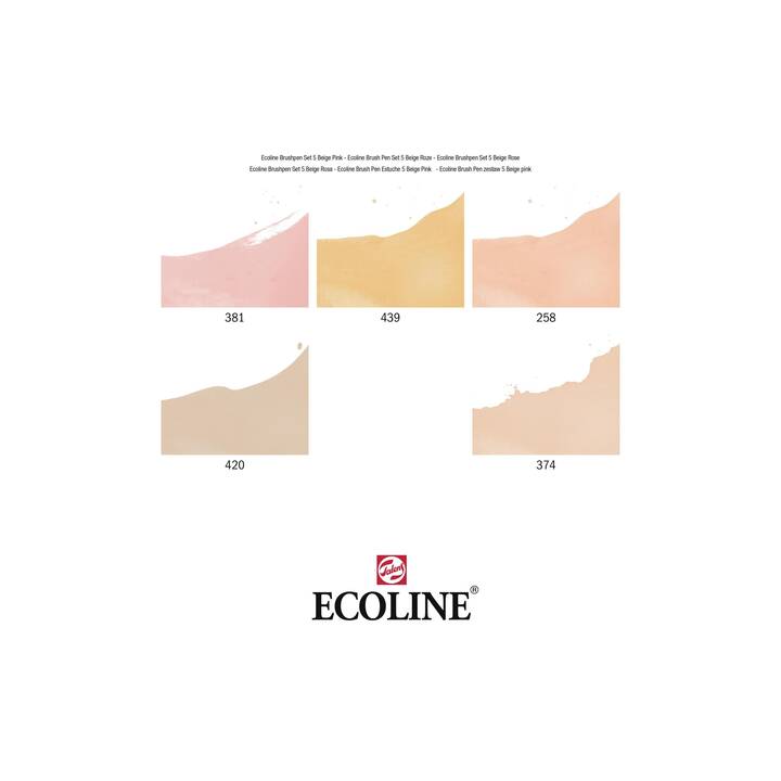 TALENS Wasserfarben Marker Ecoline (Beige, Pink, Sepia, 5 Stück)