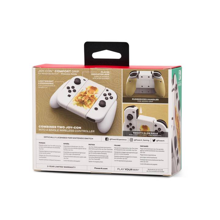 POWER A Joy-Con Zelda Comfort Controllergrip (Nintendo Switch, Doré, Blanc)