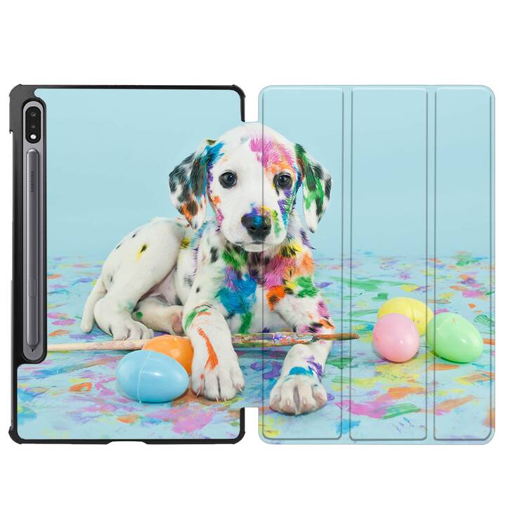 EG Flip cover pour Samsung Galaxy Tab S7 FE 12.4" (2021) - chiens bleus