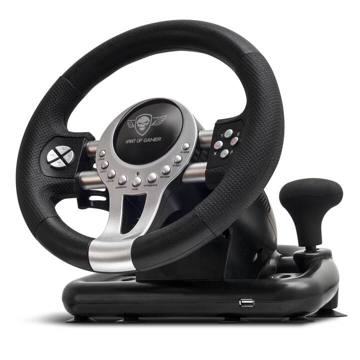 SPIRIT OF GAMER Race Wheel Pro 2 Volante e pedali (Argento, Nero)