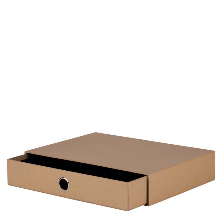 RÖSSLER PAPIER Büroschubladenbox Soho (33.5 cm  x 25.2 cm  x 6.5 cm, Braun)