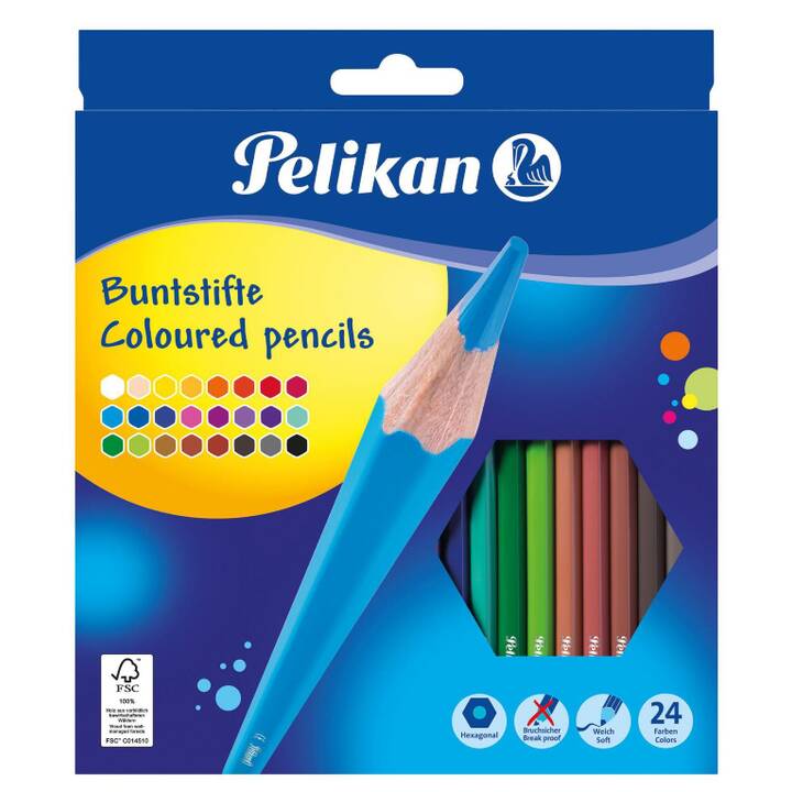 PELIKAN Crayons de couleur (Multicolore, 24 pièce)