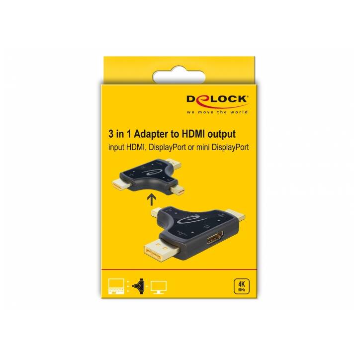 DELOCK Video-Adapter (Mini DisplayPort, DisplayPort, HDMI Typ A)