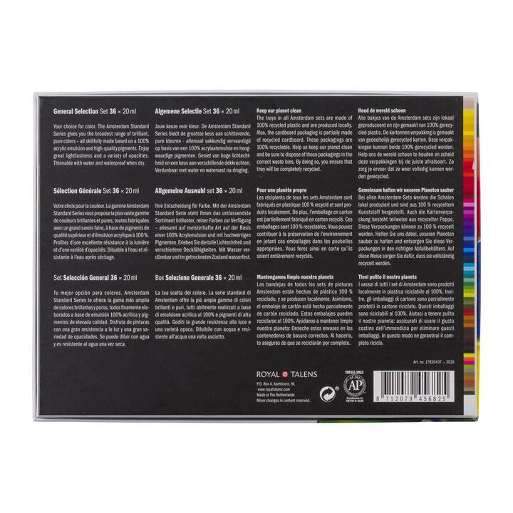 TALENS Couleur acrylique Amsterdam Starter Set (36 x 20 ml, Multicolore)