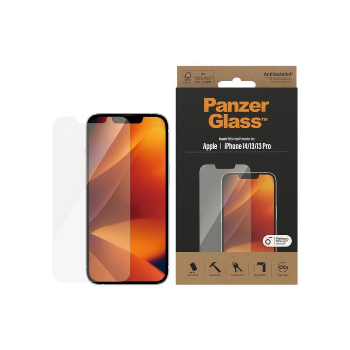 PANZERGLASS Displayschutzglas Classic Fit (iPhone 13, iPhone 14, iPhone 13 Pro, 1 Stück)