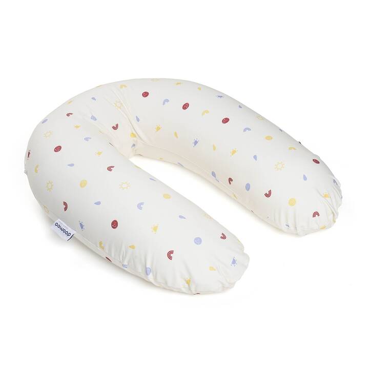 DOOMOO Coussins d'allaitement Buddy Happy Colors (170 cm, Blanc, Multicolore)