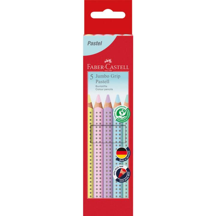 FABER-CASTELL Crayons de couleur  Jumbo Grip (Coloris assortis, 5 pièce)