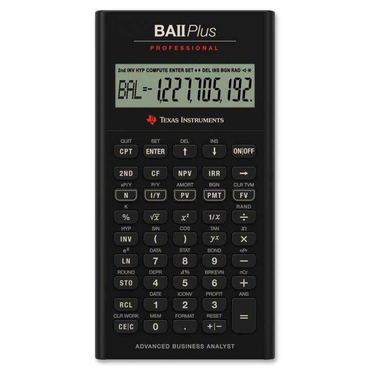 TEXAS INSTRUMENTS TI-BA II+ Prof. Calculatrice financière