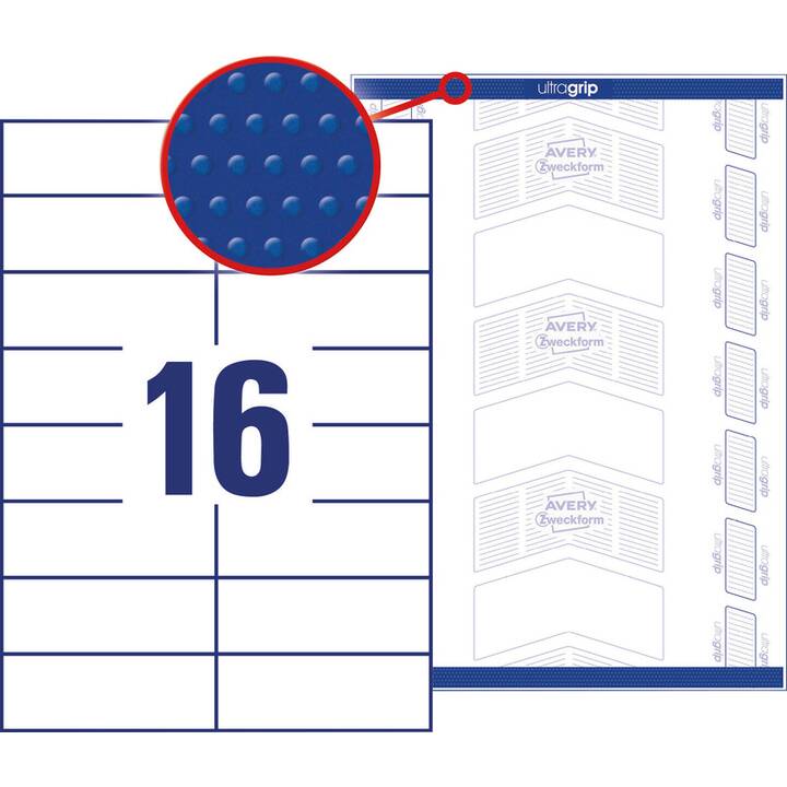 AVERY ZWECKFORM Druckeretikettenbogen (37 x 105 mm)