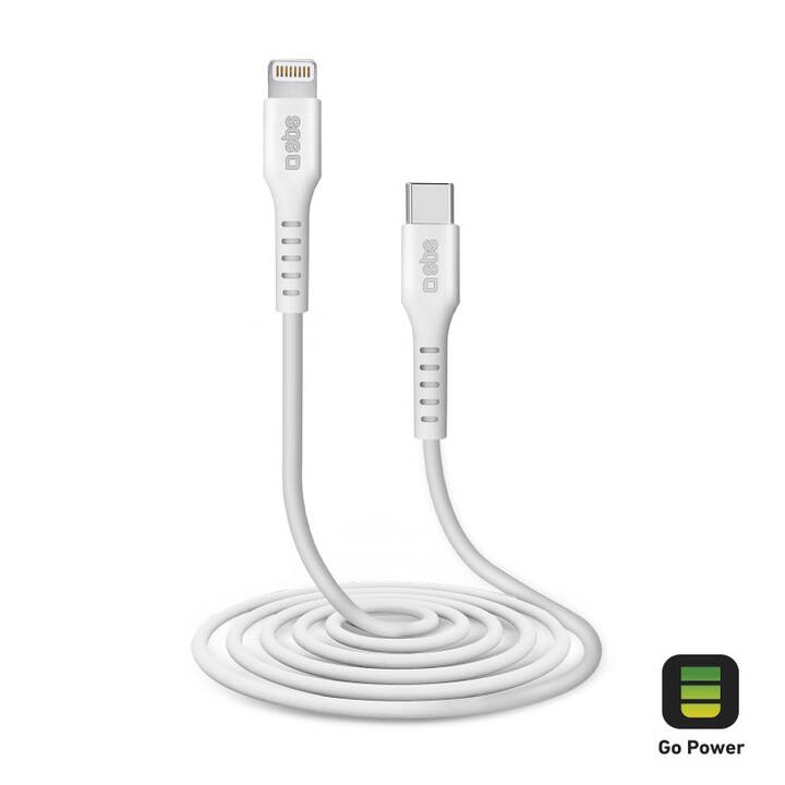 SBS Câble (Lightning, USB Type-C, 2 m)