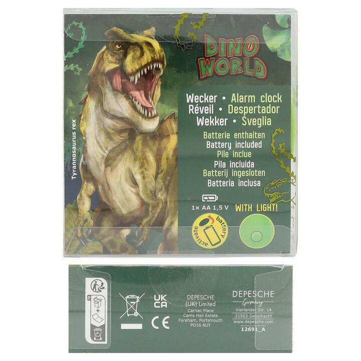 DEPESCHE Klassischer Wecker Dino World (Grün)