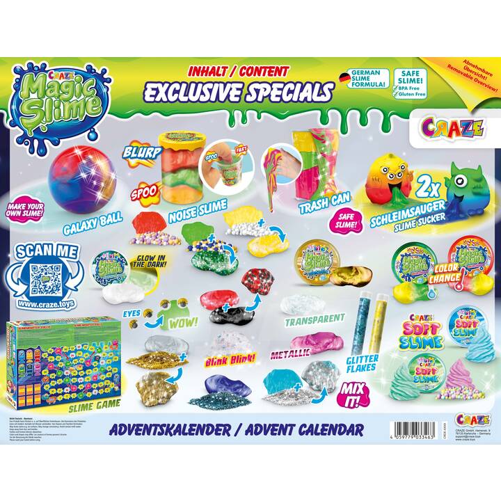 CRAZE Magic Slime Calendrier de l'avent des jouets - Interdiscount CRAZE Magic Slime Calendrier de l'avent des jouets - Interdiscount