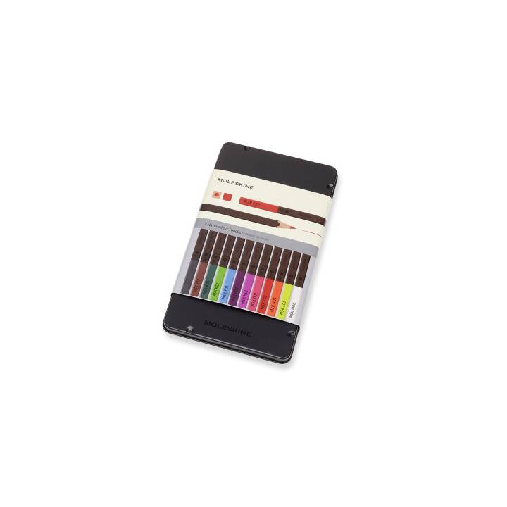 MOLESKINE Crayons de couleur aquarellables 710463 (Noir, 12 pièce)