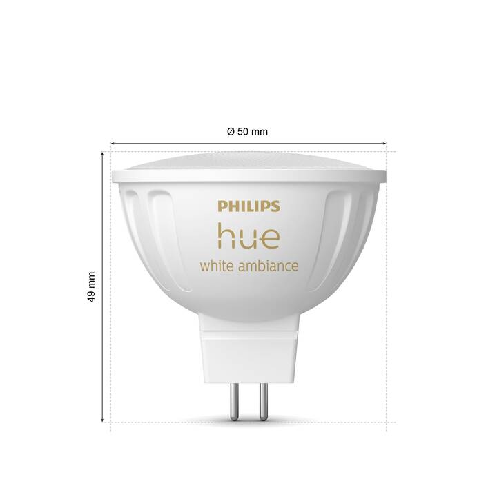 PHILIPS HUE LED Birne MR16 Duo (GU5.3, Bluetooth, 5.1 W)