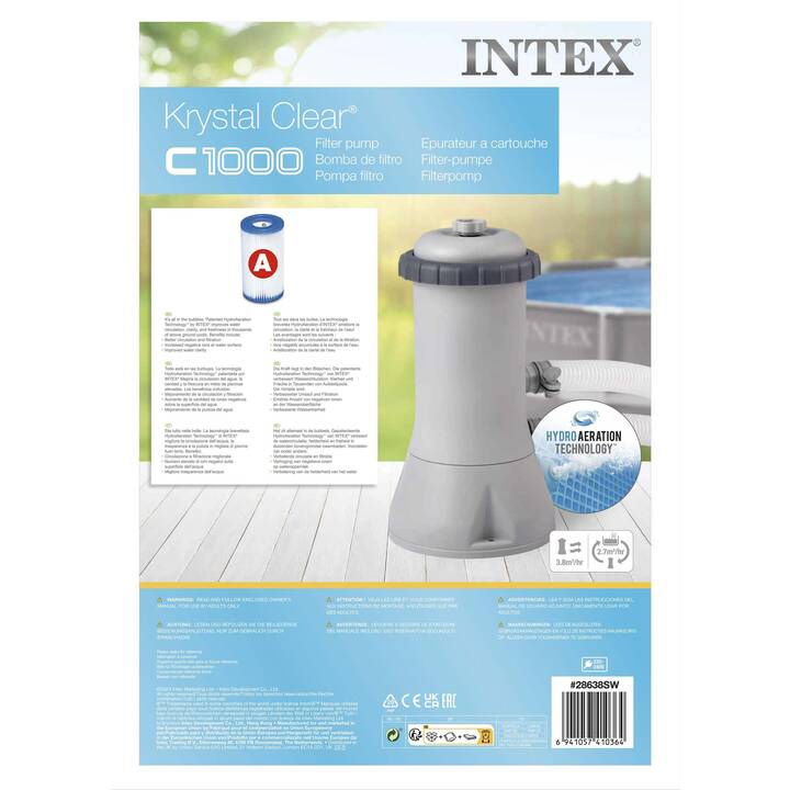 INTEX Pompe de filtre à cartouche (32 mm, 3785 l/h)
