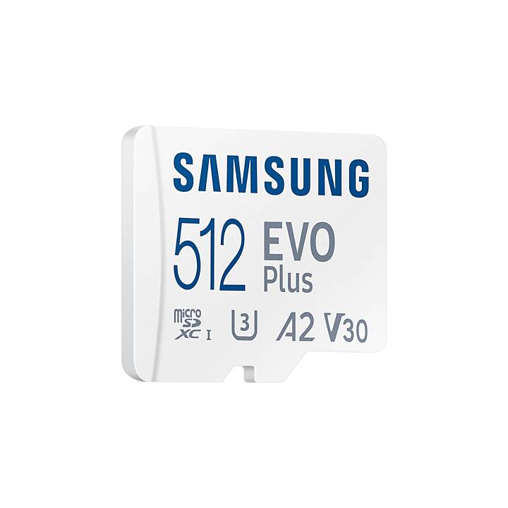 SAMSUNG MicroSDXC Evo Plus (Class 10, Video Class 30, 512 Go, 130 Mo/s)