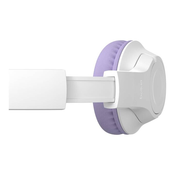 BELKIN Over-Ear Kinderkopfhörer (Bluetooth 5.2, Lavender Purple, Weiss)