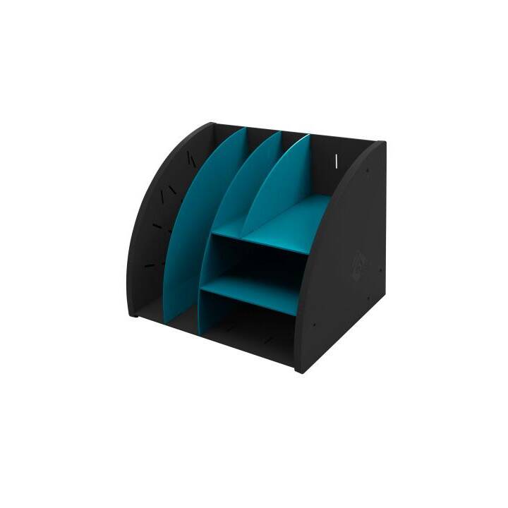 EXACOMPTA Boite à tiroirs de bureau (A5, A4, A6, 35.6 cm  x 28.2 cm, Bleu-vert, Noir)