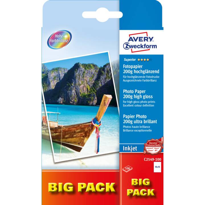 AVERY ZWECKFORM Premium C2549 Papier photo (100 feuille, A6, 200 g/m2)