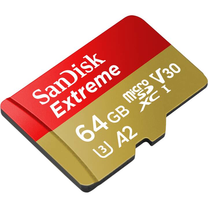 SANDISK MicroSDXC Extreme (Class 10, A2, 64 Go, 160 Mo/s)