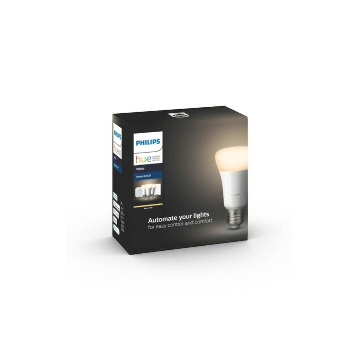 PHILIPS HUE Lampadina LED White Starter (E27, ZigBee, Bluetooth, 9 W)