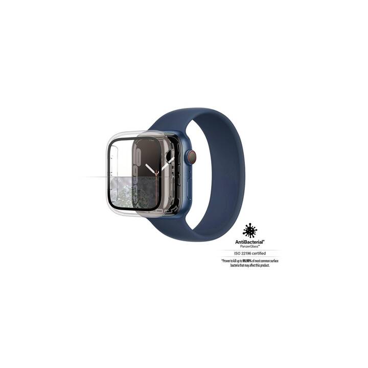 PANZERGLASS Full Body Apple Watch Series 7 45mm Schutzfolie (Apple Watch 45 mm, Transparent, Schwarz)