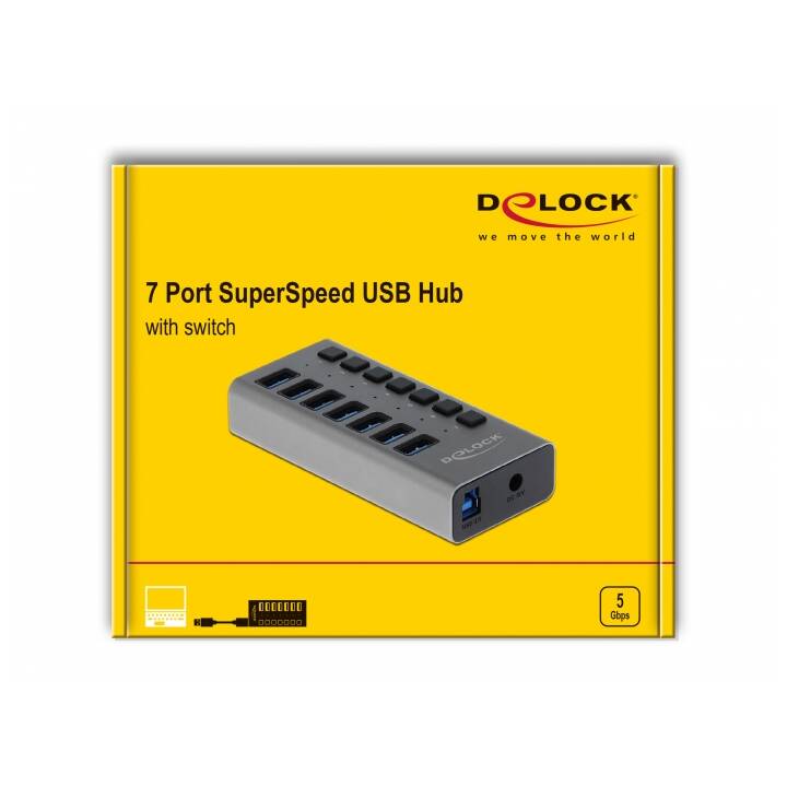 DELOCK 63669 (7 Ports, USB Type-A)