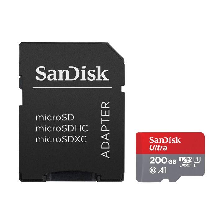 SANDISK MicroSDXC UHS-I Ultra (UHS-I Class 1, Class 10, A1, 200 GB, 120 MB/s)