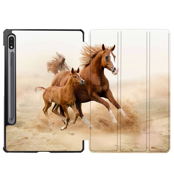 EG Coque pour Samsung Galaxy Tab S7+ 12.4" (2020) - cheval marron