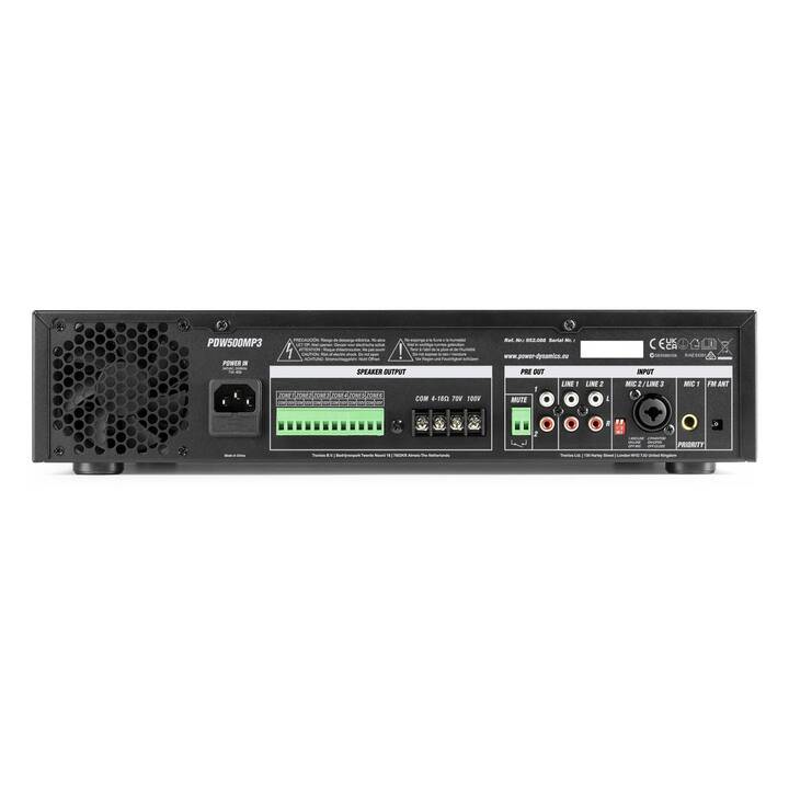 POWER DYNAMICS Pro PDW500 Mpx3 (Stereoverstärker, Schwarz)
